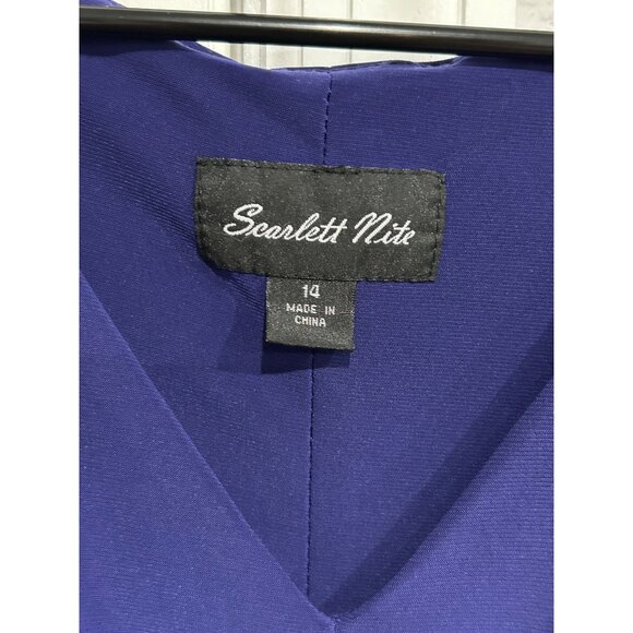 Scarlett Nite Womens V Neck Sleeveless BluePurple Dress Size 14 - Picture 5 of 9